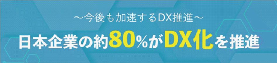 日本企業の訳80%がDX化を推進